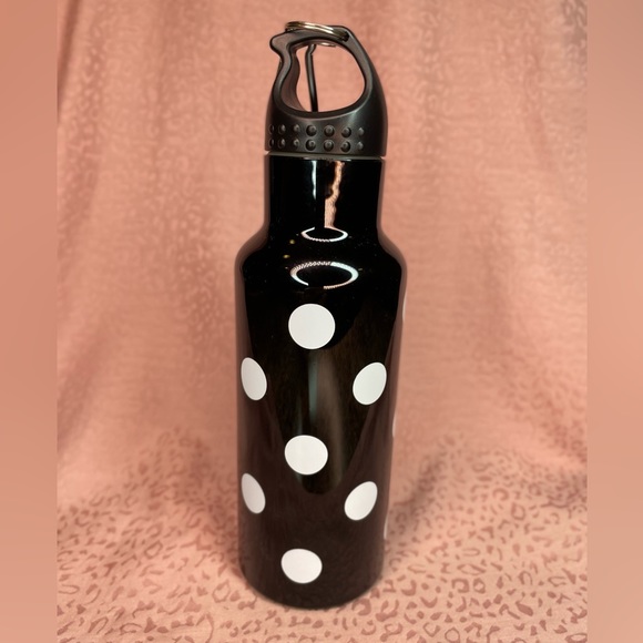 Victorias Secret “PINK” Polka Dot Water Bottle, Black And White with Carabiner - Picture 4 of 8